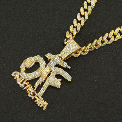 Hip-Hop Letter Cuban Chain Pendant Necklace