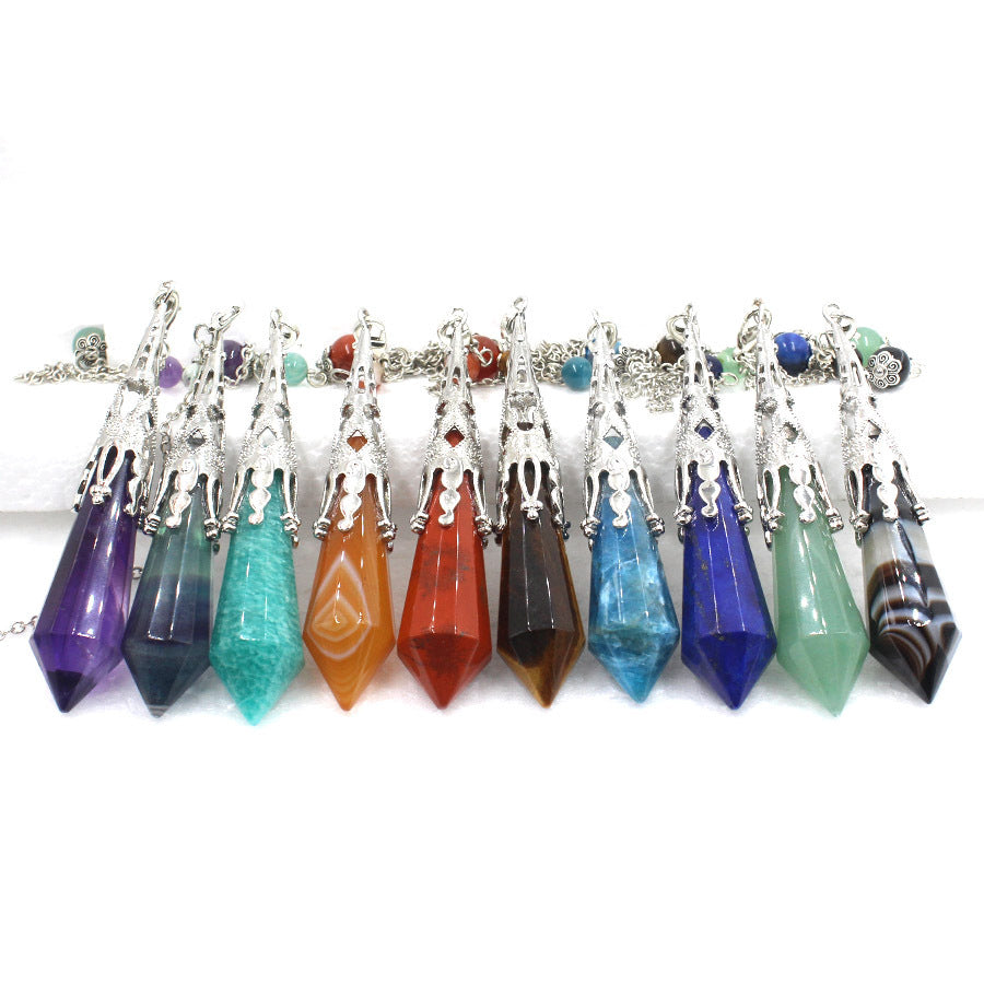 12-faceted crystal-cut conical pendulum