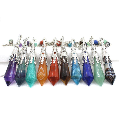 12-faceted crystal-cut conical pendulum