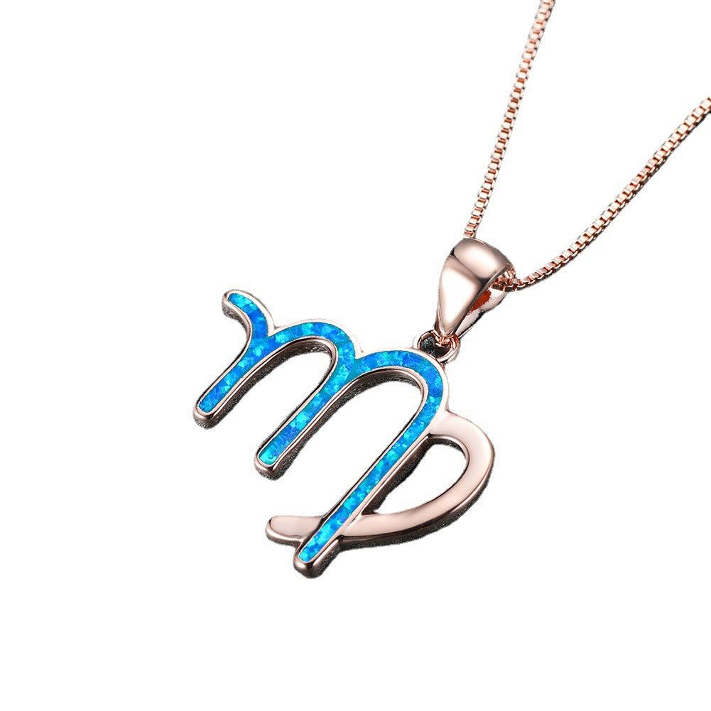 Opal Virgo Constellation Necklace