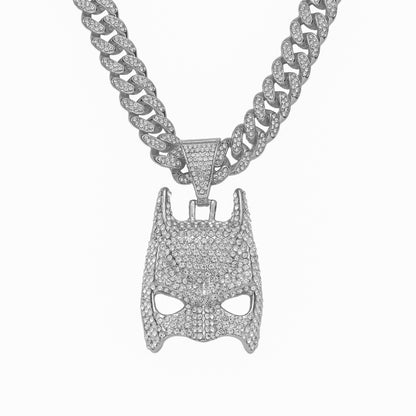 Hip-Hop Bat Mask Style Cuban Chain Pendant Necklace