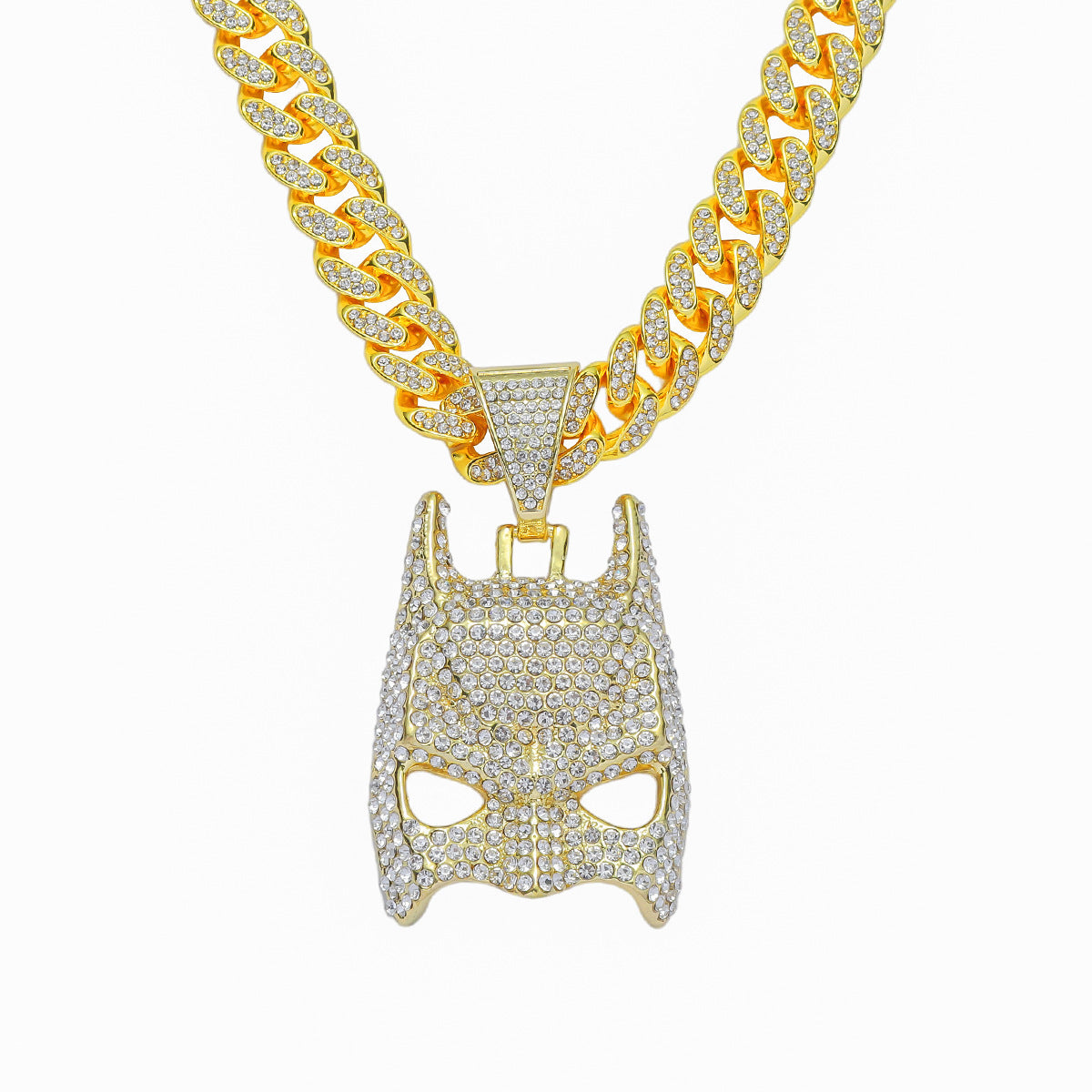 Hip-Hop Bat Mask Style Cuban Chain Pendant Necklace