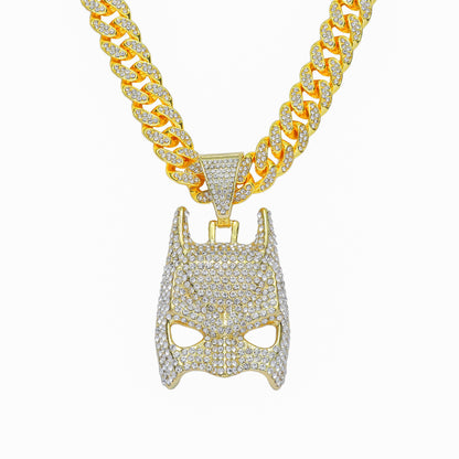 Hip-Hop Bat Mask Style Cuban Chain Pendant Necklace