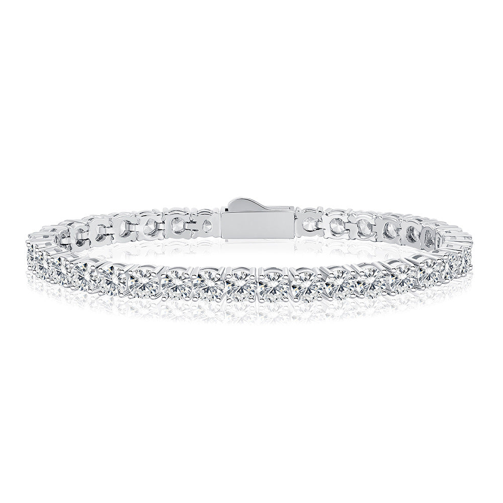 Women&Men's 4mm Spring Clasp Zircon Tennis Bracelet