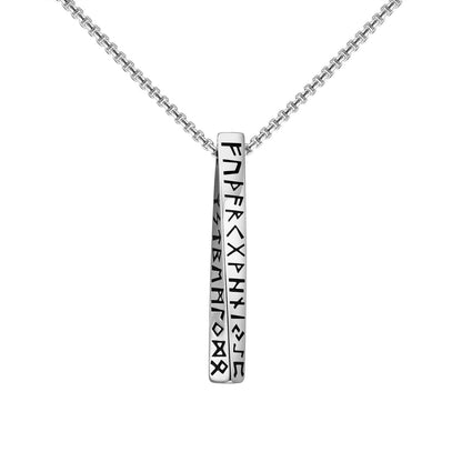 Men's Nordic Rune Vertical Bar Pendant Necklace
