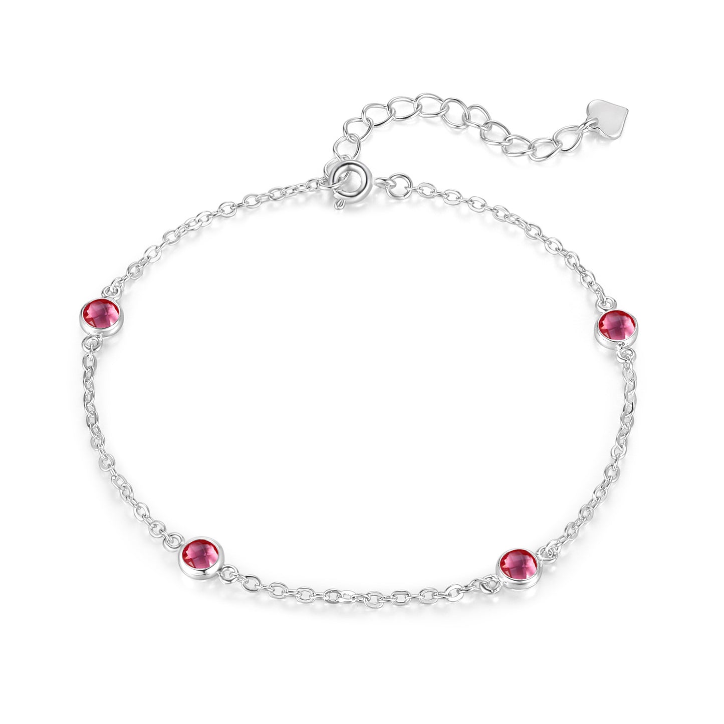 Women&Men's Simple Round Zircon Bracelet With Four Diamonds