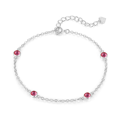 Women&Men's Simple Round Zircon Bracelet With Four Diamonds