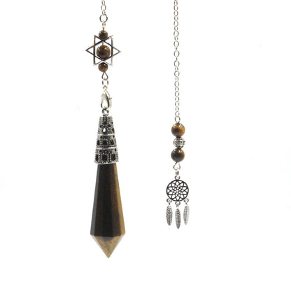 12-Facet Crystal Pyramid Star Net Hanging Spirit Pendulum
