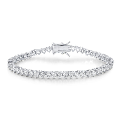 Women&Men's 4mm Zircon-Set Tennis Bracelet With Eight-Shaped Clasp