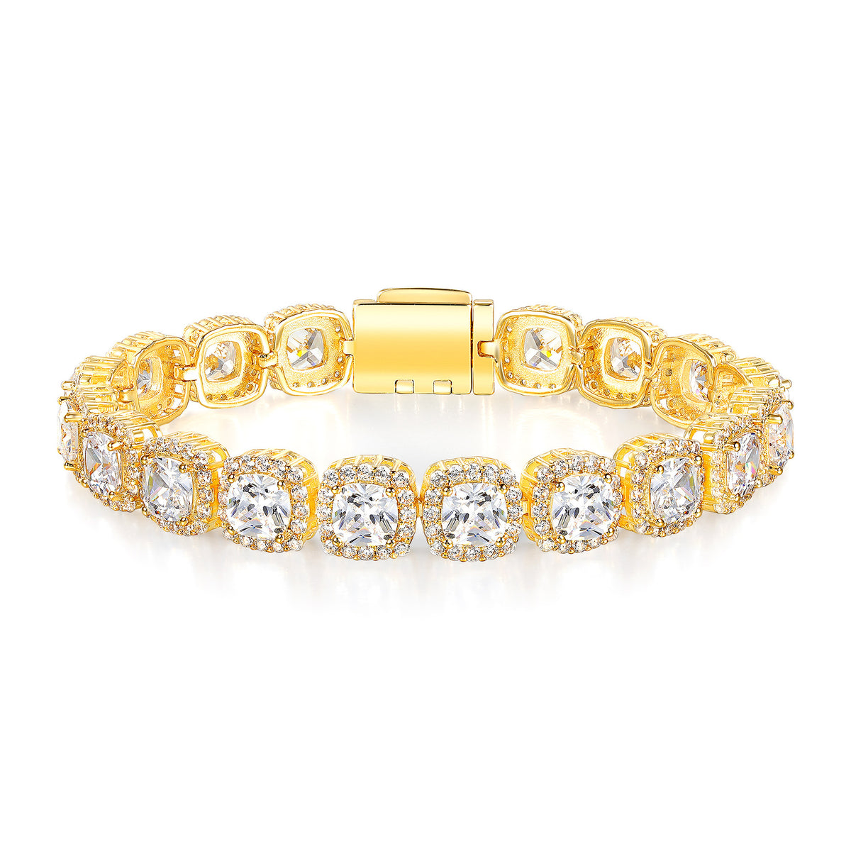 Women&Men's 9mm Clamshell Buckle Zircon Cuban Tennis Bracelet