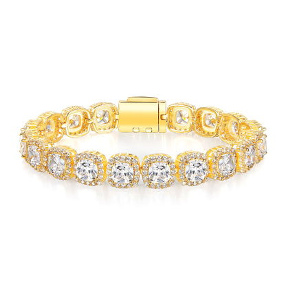 Women&Men's 9mm Clamshell Buckle Zircon Cuban Tennis Bracelet