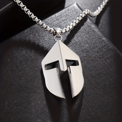 Men's Minimalist Spartan Helmet Pendant Necklace