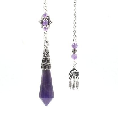 12-Facet Crystal Pyramid Star Net Hanging Spirit Pendulum