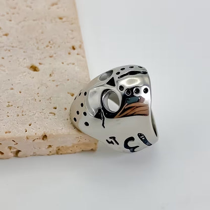 Vintage Men's Punk Skull Jason Mask Ring
