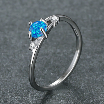 Women's Round Star Opal Zirconia ring