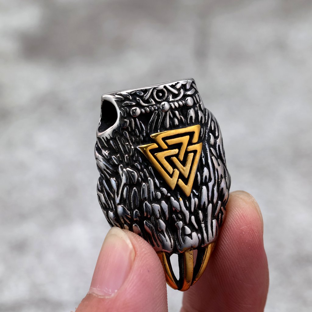 Vintage Stainless Steel Viking Bear Claw Pendant Necklace for Men