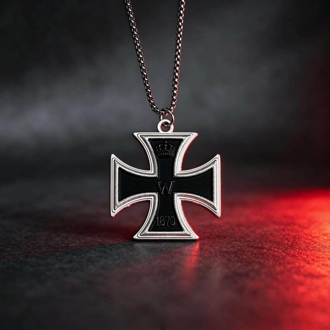Men's German Iron Cross Pendant Necklace