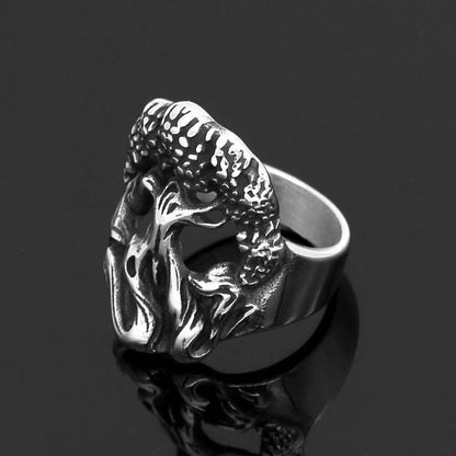 Vintage Solid Stainless Steel Punk Hollow Tree of Life Ring for Men