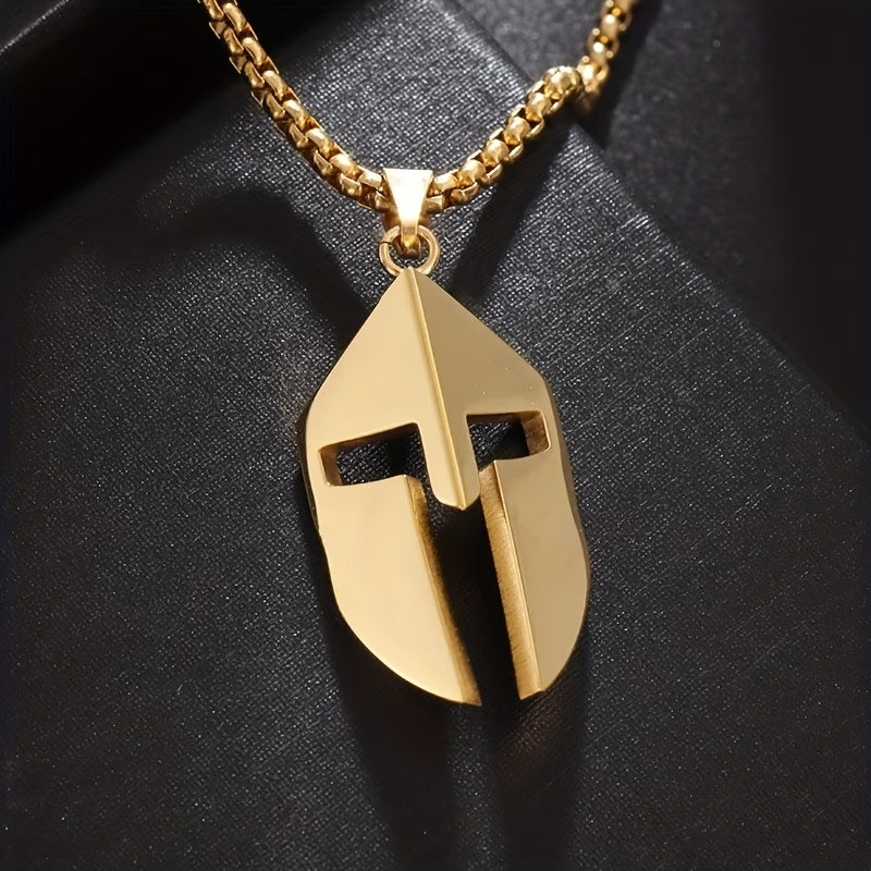 Men's Minimalist Spartan Helmet Pendant Necklace
