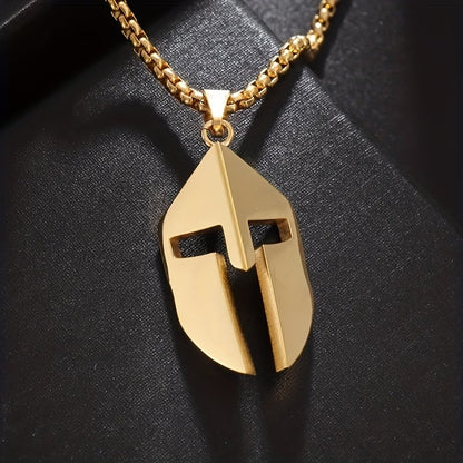 Men's Minimalist Spartan Helmet Pendant Necklace