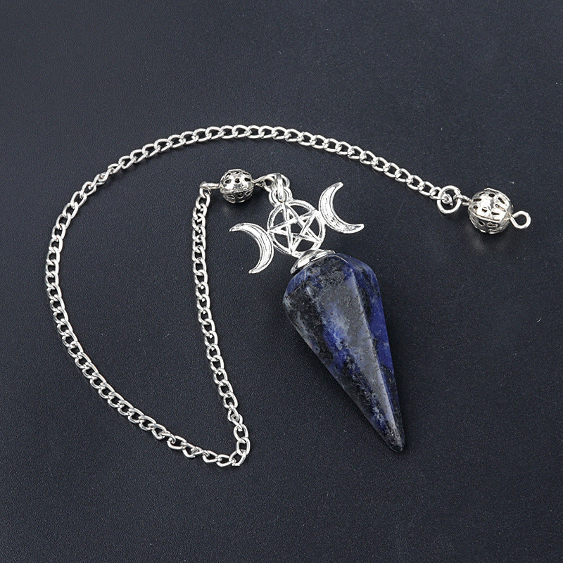 Three-phase moon meditation healing crystal hexagonal cone spirit pendulum
