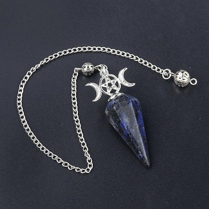 Three-phase moon meditation healing crystal hexagonal cone spirit pendulum
