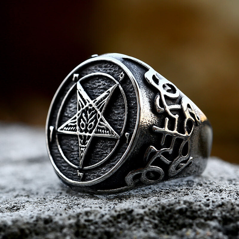 Men's Five-Pointed Star Devil Satan Ring