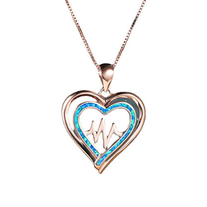 Opal Electrocardiogram Necklace