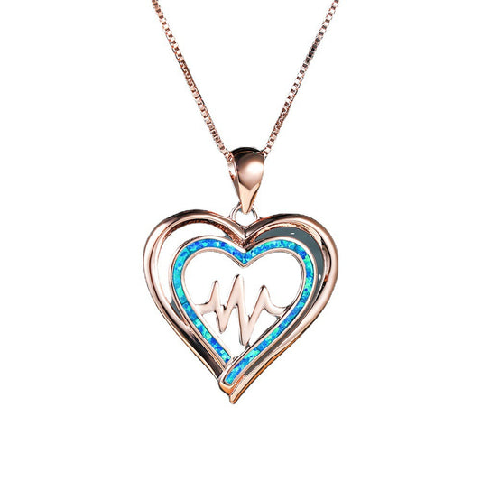 Opal Electrocardiogram Necklace