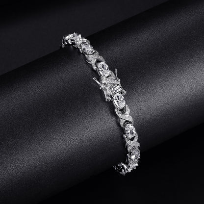 Women&Men's Four-Claw Egg-Shaped Zircon Tennis Bracelet