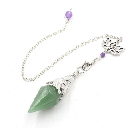 Lotus Chain Cut Pyramid Crystal Spirit Pendulum