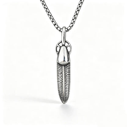 Men's Vintage Feather Pendant Necklace