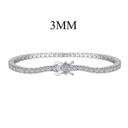 Women's S925 White Round Zirconia Fully Studded Niche Fashion Design Tennis Bracelet