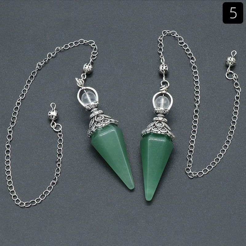 Hexagonal Pyramid Gravity Concentration Healing Crystal Pendulum