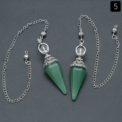 Hexagonal Pyramid Gravity Concentration Healing Crystal Pendulum