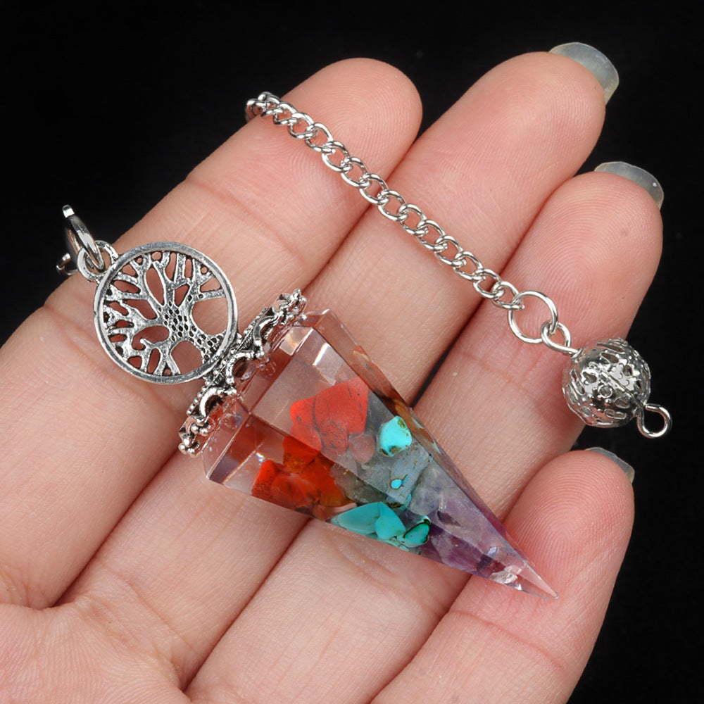 Crystal Life Tree Resin Gravel Spirit Pendulum