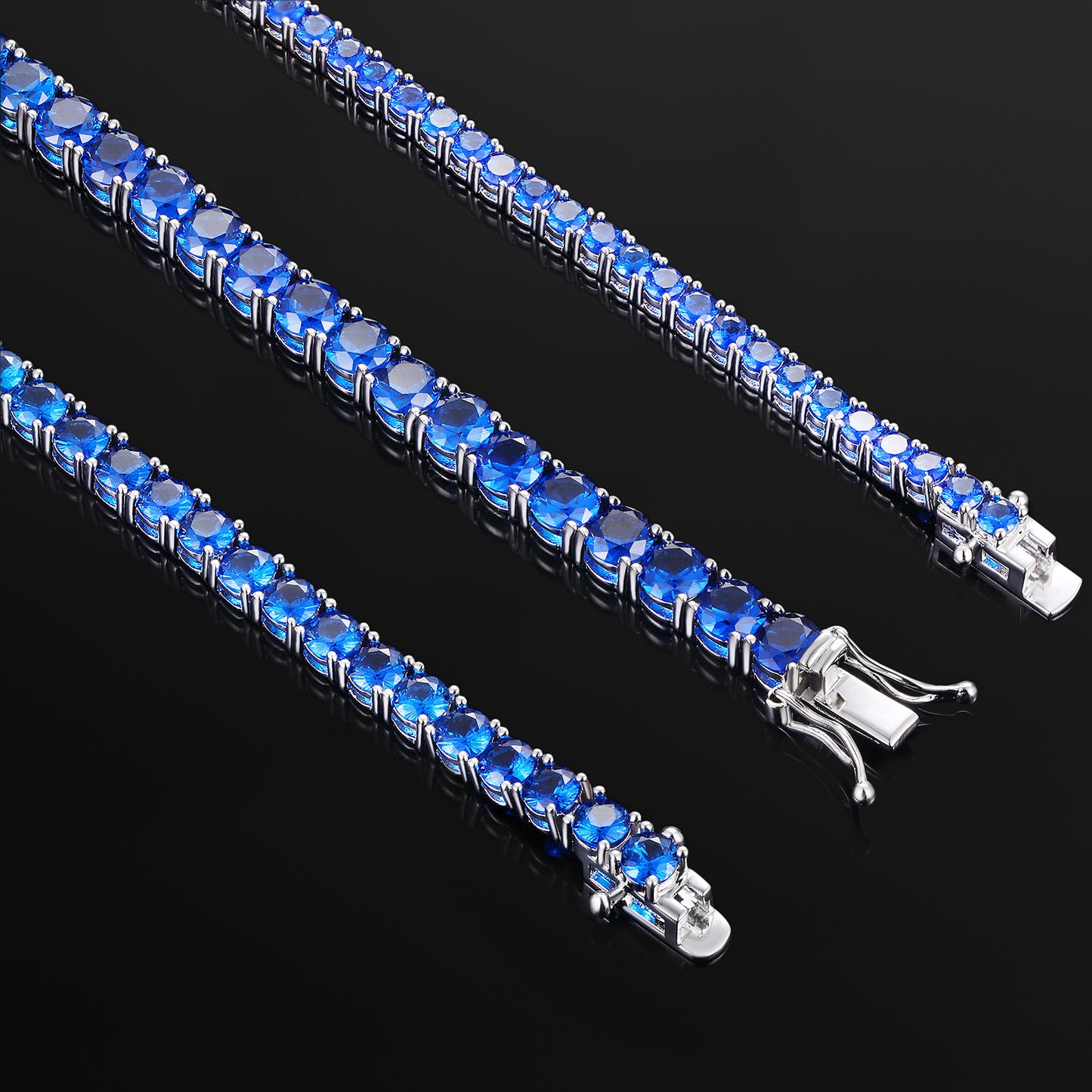 Women&Men's 5mm Blue Spinel Tennis Bracelet