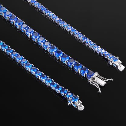 Women&Men's 5mm Blue Spinel Tennis Bracelet