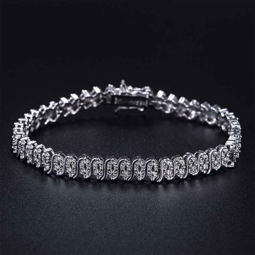 Women&Men's Fashionable 18k Zircon Tennis Bracelet