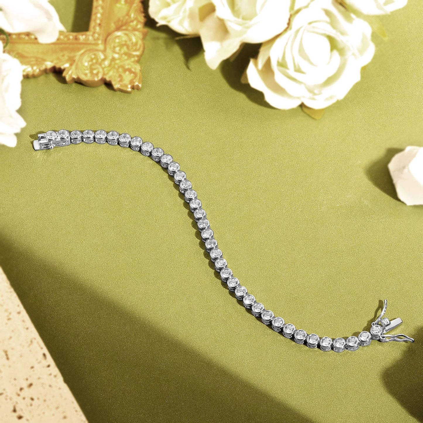 Women&Men's 3mm Round-Shaped Zircon Tennis Bracelet