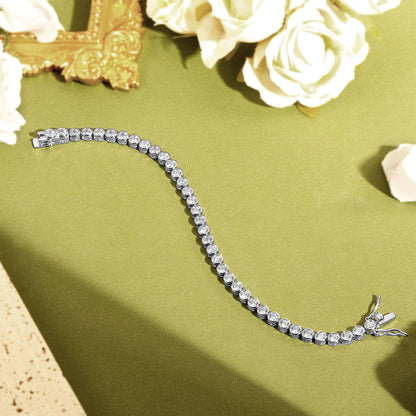 Women&Men's 3mm Round-Shaped Zircon Tennis Bracelet