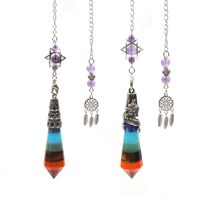 Vintage Dragon Pillar 12-Faceted Crystal Dreamcatcher Chain Spirit Pendulum