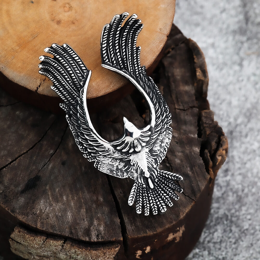 Men's Steel Vintage Hollow Phoenix Pendant Necklace