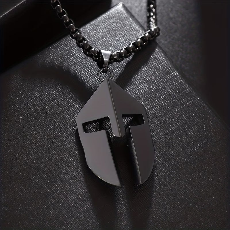 Men's Minimalist Spartan Helmet Pendant Necklace