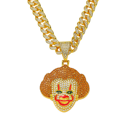 Hip-Hop Classic Clown Cuban Chain Pendant Necklace