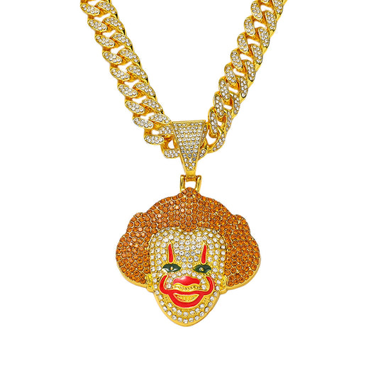 Hip-Hop Classic Clown Cuban Chain Pendant Necklace
