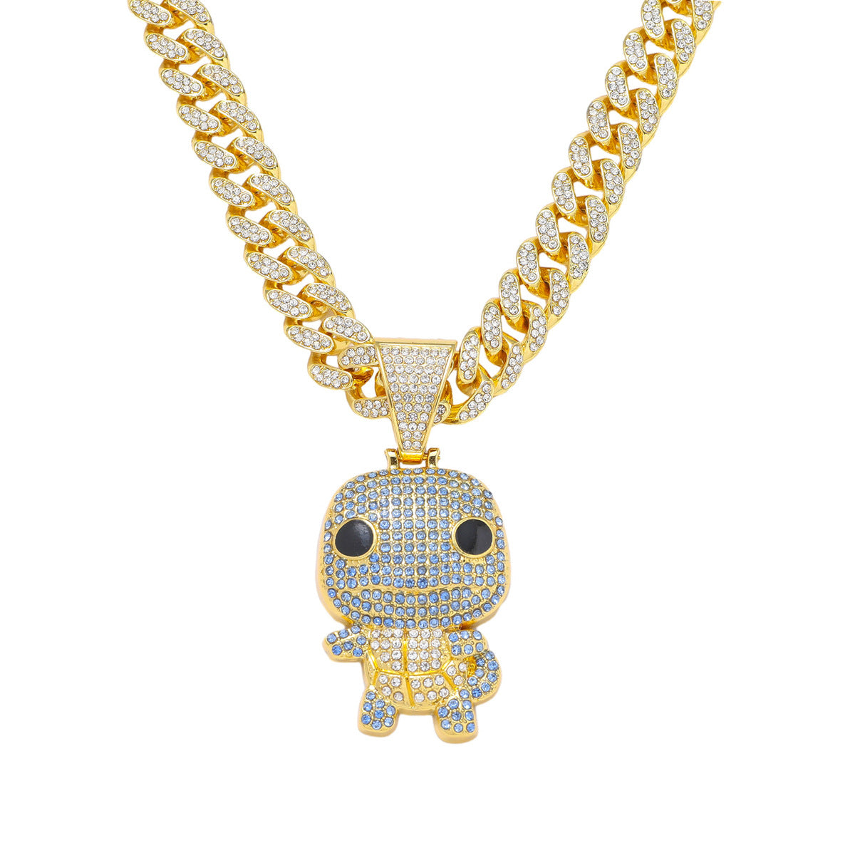 Hip-Hop Cartoon Animal Turtle Cuban Chain Pendant Necklace
