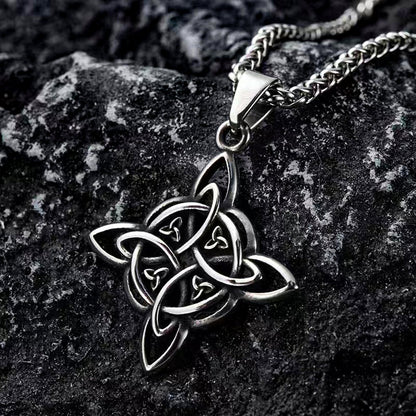 Vintage Stainless Steel Celtic Knot Pendant Necklace for Men