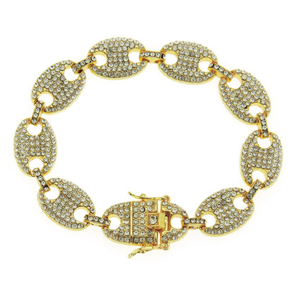Hip-Hop Pig Nose Coffee Bean Chain Bracelet
