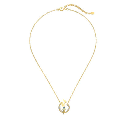 Women's Mom Holding Baby Pendant Necklace, Gradient White‑Blue Round Zirconia Inlay, S925 with Gold Plating